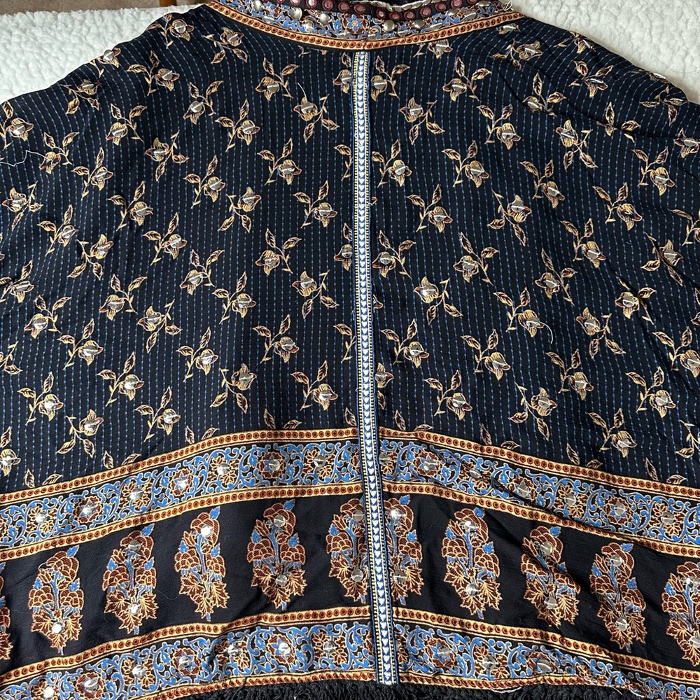 Free People Embroidered Dark Blue Jacket with Floral Accents - Picture 2 of 7